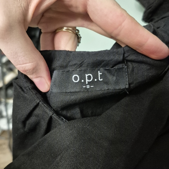 O.P.T Women's Boho Cottagecore Black Midi Open Back Dress Size Small - Picture 8 of 9